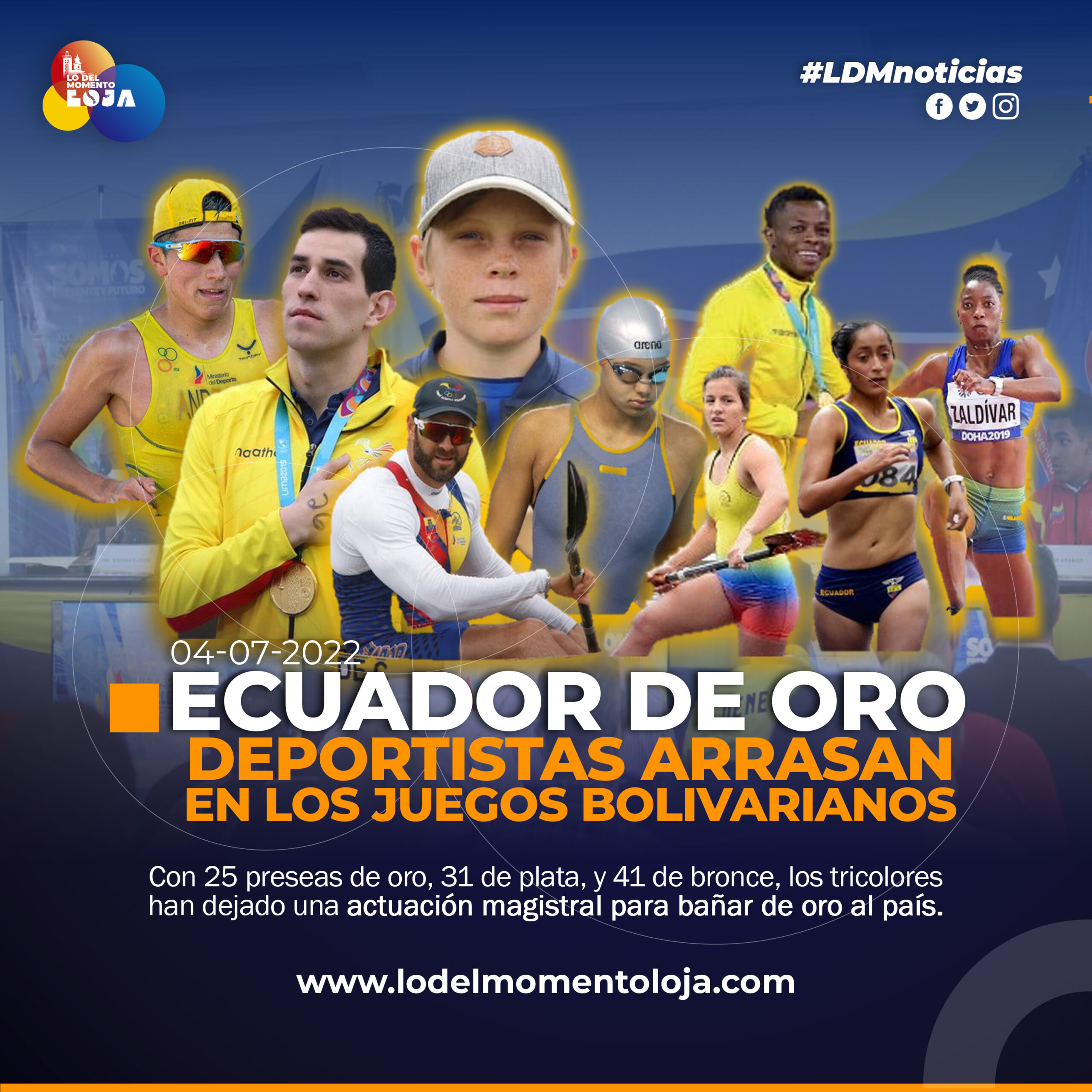 Ecuador se baña en oro en los Juegos Bolivarianos 2022
