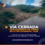 Vía Catamayo – Loja cerrada al paso vehicular