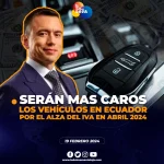 Vehículo subirán de precio en Ecuador