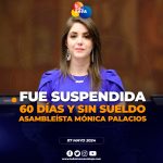 Mónica Palacios suspendida 60 días y sin paga