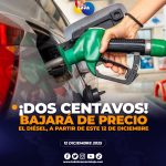 El precio del galón de diésel en Ecuador tendrá una reducción de 0,02 centavos frente al mes anterior