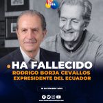 Expresidente del Ecuador Rodrigo Borja falleció a sus 90 años.