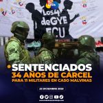 Militares en caso Malvinas, sentenciados a 34 años de prisión.