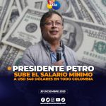 Colombia aumenta su Salario Mínimo a USD 540 dólares