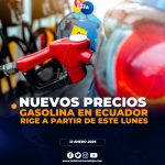 Rigen nuevos precios en las gasolinas de Ecuador
