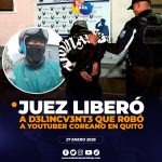 Juez liberó a un d3l1ncv3nt3 que robó a un youtuber coreano en Quito.