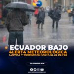 Ecuador bajo alerta meteorológica.