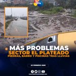 Lluvias generan incomodidades en sector El Plateado.