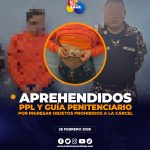 Guía penitenciaro y una PPL aprehendidos en cárcel de Loja.