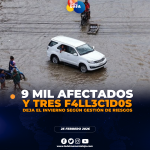 Más de 9 mil afectados durante el invierno según Gestión de Riesgos.