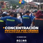 Protestas contra la suspensión de plantas de beneficio minero en Portovelo.