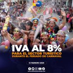 Reducción temporal del IVA del 15% al 8% en el sector turístico durante el feriado.