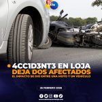 Acc1d3nt3 de tránsito en Loja, deja dos heridos.