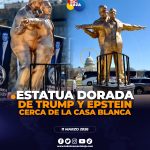 Estatua satírica de Trump y Epstein frente cerca a la Casa Blanca