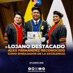 Dr. Alex Fernández Cando MSc, fue distinguido con el reconocimiento de Embajador de la Excelencia.