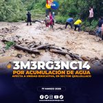 Desbordamiento de quebrada, afecta a una unidad educativa en sector Quillollaco.