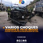 Varios accidentes en Loja, durante el fin de semana.