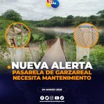 Moradores piden mantenimiento en pasarela del barrio Zapallal, parroquia Garzareal.