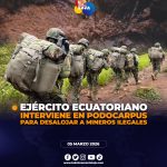 Ejercito Ecuatoriano interviene en Parque Podocarpus ante minería ilegal