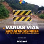 Varias vías de la provincia de Loja afectadas por temporada invernal