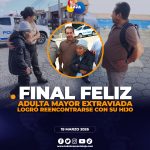 Adulta mayor extraviada, logró reencontrarse con su hijo en Loja.