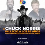 El legendario actor y maestro de artes marciales, Chuck Norris, falleció a sus 86 años de edad.