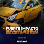 Accidente de tránsito en Loja deja varios daños materiales.