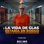 La defensa del exvicepresidente Jorge Glas advierte que su salud estaría en grave r13sgo