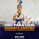 Talento lojano en ascenso: Damarys Sánchez brilla en el Taekwondo, al consagrarse campeona nacional.