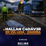 Macabro hallazgo, cuerpo sin vida en la vía Loja–Zamora.