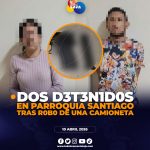 Dos aprehendidos en Loja por presunto robo de camioneta tras alerta al ECU 911.