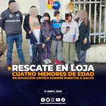 Rescatan a cuatro menores en La Campiña Lojana: una adolescente embarazada entre las víctimas.