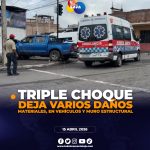 Un accidente de tránsito en Catamayo, deja heridos y daños materiales en zona céntrica.