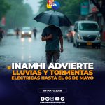 Inamhi advierte lluvias y posibles riesgos en varias regiones del país
