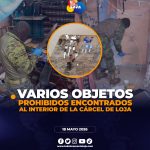 Operativo militar en la cárcel de Loja deja decomiso de objetos prohibidos