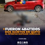 Dos delincuentes abatidos en enfrentamientos en Quito durante intentos de robo.