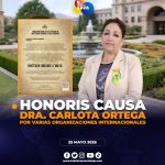 Carlota Ortega Sangines será reconocida con Doctorado Honoris Causa Mundial