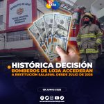 Bomberos de Loja lograrán restitución salarial tras aprobación de homologación de grados.