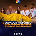 Ecuador logra el subcampeonato mundial en China con un innovador proyecto de inteligencia artificial.