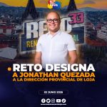 RETO fortalece su estructura electoral en Loja con la designación de Jonathan Quezada.