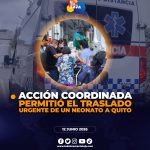 Neonato con cardiopatía congénita fue trasladado de Loja a Quito para atención especializada