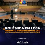 Polémica en Loja por supuesto impedimento a selección de baloncesto para entrenar en coliseo municipal.