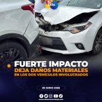 💥 Un accidente de tránsito dejó cuantiosos daños materiales en dos vehículos involucrados.