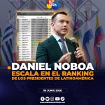 Daniel Noboa asciende al puesto 11 en el ranking de aprobación presidencial de Latinoamérica.