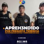Sujeto detenido en sector Mayorista en Loja.