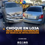 Accidente en Loja deja daños materiales