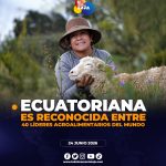 La agricultora ecuatoriana Josselyn Verónica Vega Rojas fue reconocida entre los Top Agri-food Pioneers 2026.