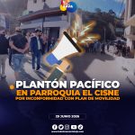 Moradores de El Cisne realizan plantón y exigen cambios al plan de movilidad para las festividades de agosto