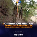 Ejército Ecuatoriano destruye dos pasos clandestinos durante operativo militar en la frontera de Macará.
