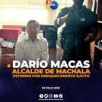 Alcalde de Machala y dos personas más detenidas por presunto enriquecimiento ilícito.